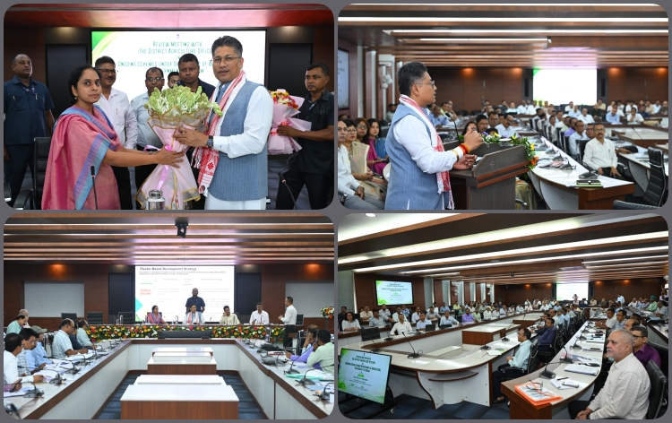 বিভিন্ন জিলাৰ কৃষি বিষয়া তথা অভিযান্ত্ৰিক কোষৰ বিষয়াসকলৰ সৈতে কৃষিমন্ত্ৰী পিযুষ হাজৰিকাৰ পর্যালোচনা বৈঠক