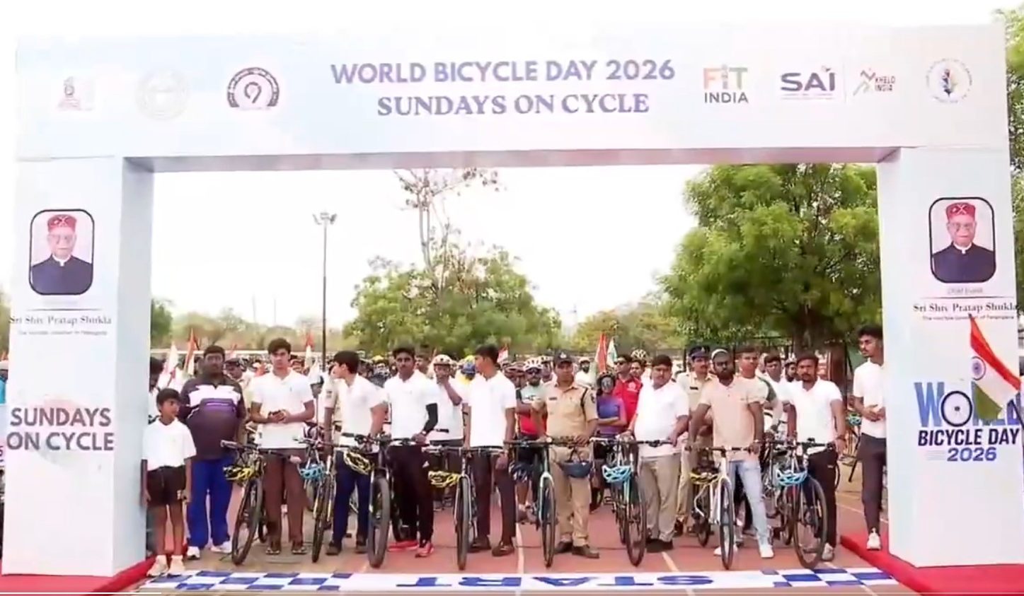 Telangana Governor Shiv Pratap Shukla flags off ‘Sundays on Cycle’ program in Hyderabad