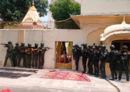 Security forces hold joint anti-terror exercise at Raghunath Mandir ahead of Amarnath Yatra