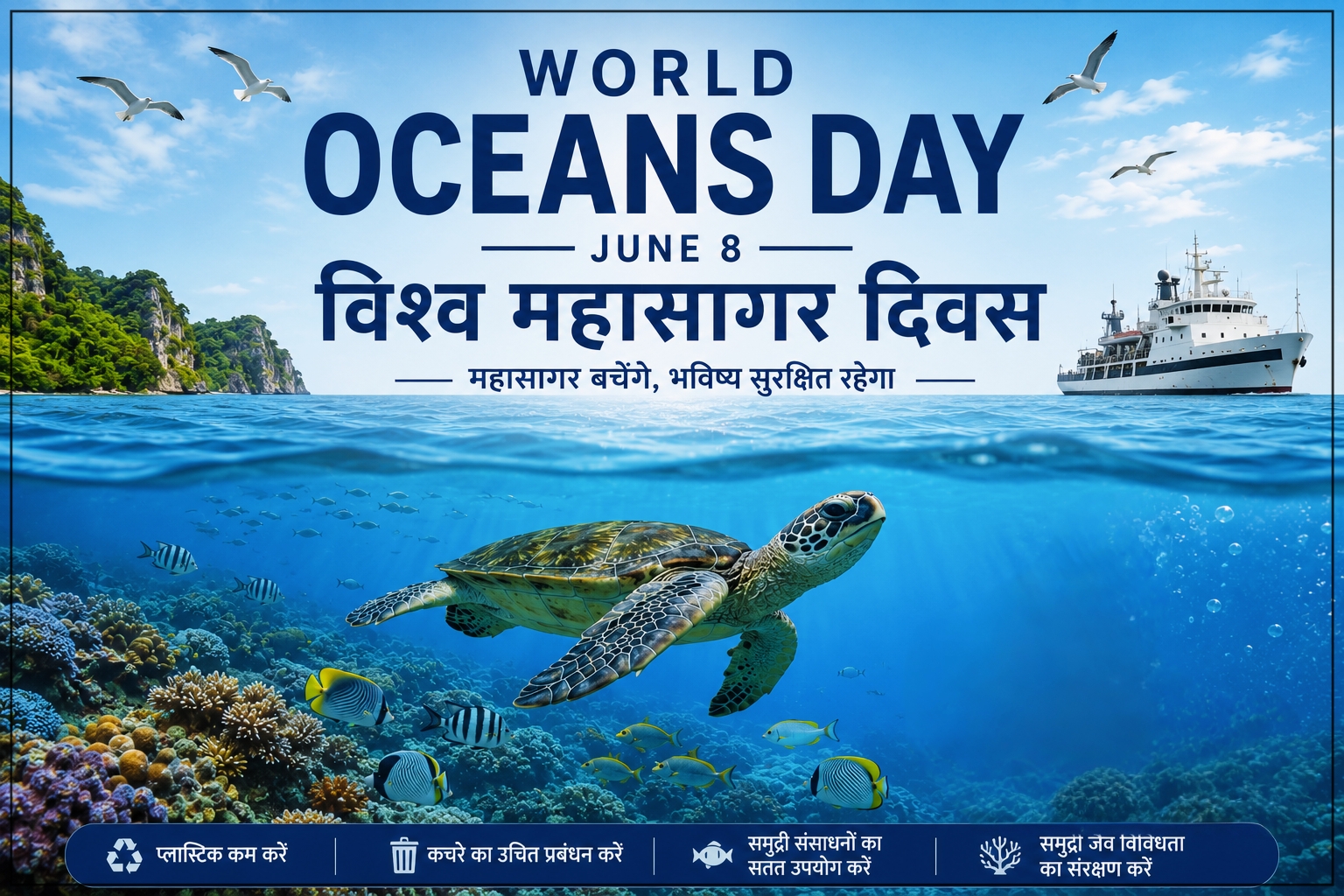 বিশ্ব সমুদ্ৰ দিৱস উপলক্ষে পৰিবেশ, বন আৰু জলবায়ু পৰিৱৰ্তন বিভাগৰ কেন্দ্ৰীয় ৰাজ্যমন্ত্রী কীৰ্তি বৰ্ধন সিঙৰ জনসাধাৰণলৈ শুভেচ্ছা জ্ঞাপন
