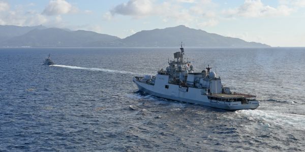 Indian Naval Ship Tarkash arrives at Port Victoria in Seychelles