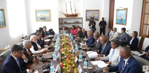 Bilateral talks underway between PM Modi & President of Seychelles Patrick Herminie in Victoria