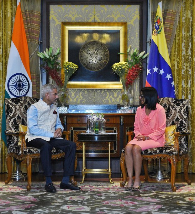 EAM Jaishankar calls on Venezuela Acting President Delcy Rodríguez in New Delhi