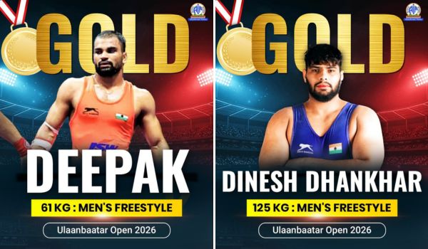 Indian wrestlers win 2 gold and 2 bronze in Men’s freestyle category at Ulaanbaatar Open in Mongolia