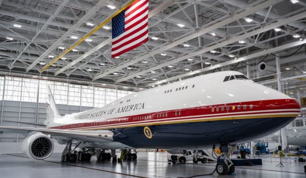 US President Trump unveils newly refurbished Air Force One aircraft