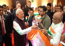 Indian diaspora accords  warm welcome to PM Modi upon his arrival in Slovakia