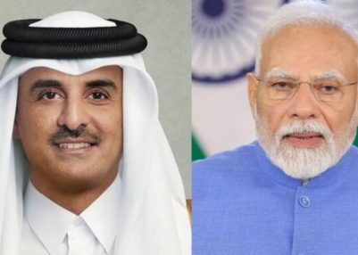 PM Modi receives telephone call from Qatar Amir Sheikh Tamim Bin Hamad Al-Thani