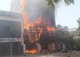 Massive fire breaks out at coaching centre in Lucknow’s Aliganj area