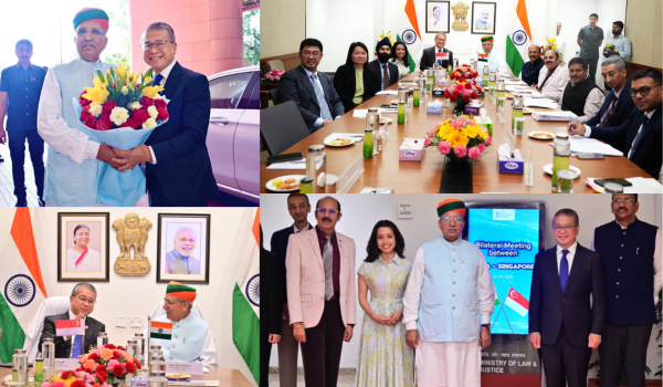 Union Law Minister Arjun Ram Meghwal holds bilateral talks with Singapore counterpart