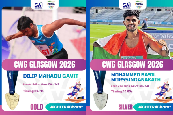 Para athlete Dilip Gavit wins gold, Mohammed Basil Morssinganakath claims silver at Commonwealth Games