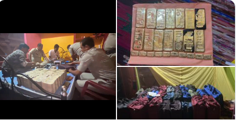 বীরভূমের মহম্মদবাজারের দেউচায় পাথর ব্যবসায়ী মিনার মন্ডলের বাড়িতে তল্লাশি চালিয়ে পুলিশ বিপুল পরিমাণ টাকা এবং  ১৫ কেজি সোনা উদ্ধার করেছে।