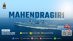 Indian Navy to commission indigenous stealth frigate Mahendragiri in Visakhapatnam today