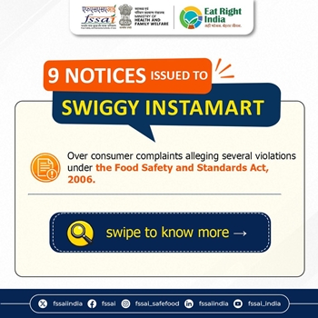 FSSAI issues notices to Swiggy Instamart over alleged food safety violations