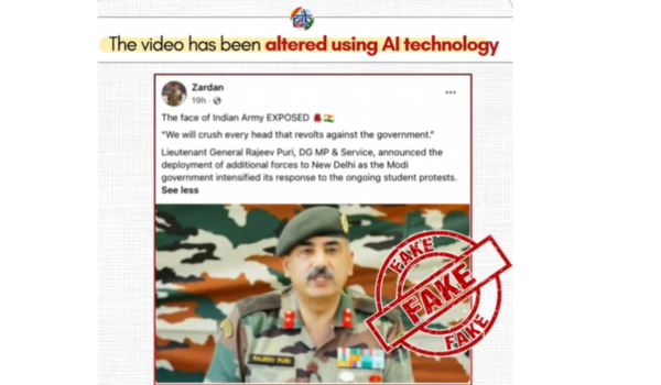 Government debunks fake AI-generated video of Lt Gen Rajeev Puri