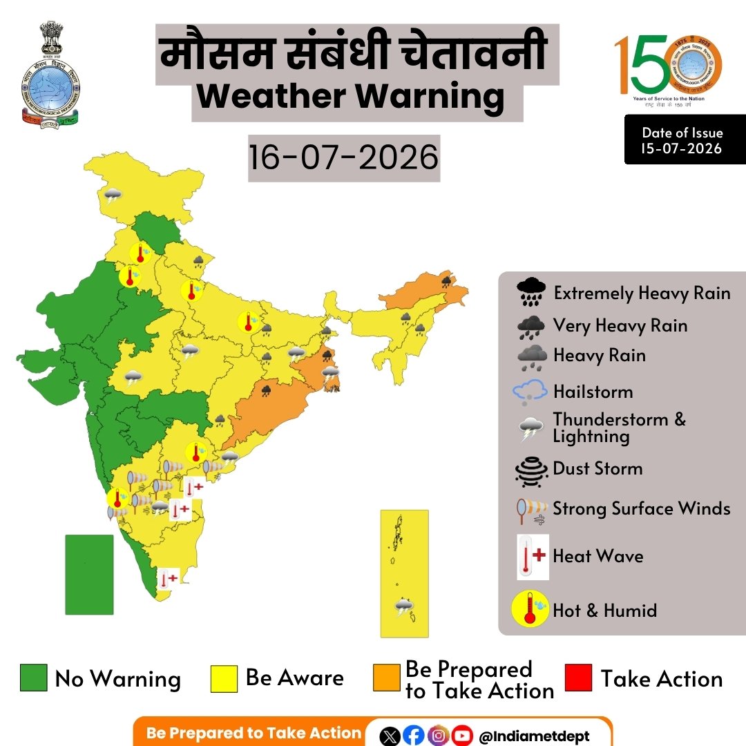 मौसम विभाग ने देश के कई हिस्सों में भारी बारिश की संभावना जताई