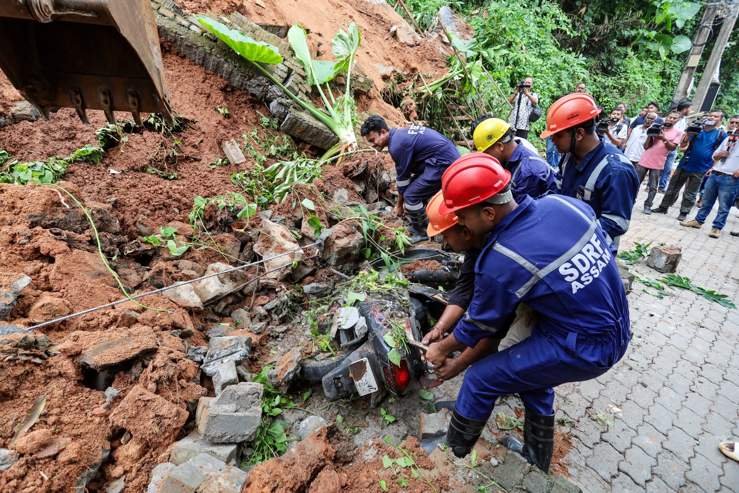 Landslides Triggered by Heavy Rain Injure Four in Guwahati