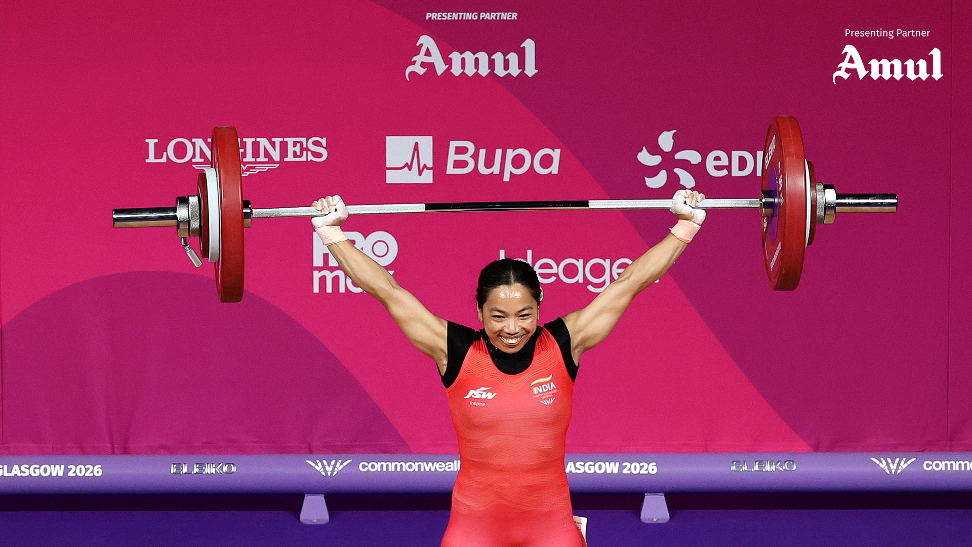 भारत की भारोत्तोलन क्वीन मीराबाई चानू ने ग्लासगो में आयोजित 2026 राष्ट्रमंडल खेलों में देश के लिए पहला स्वर्ण पदक जीता