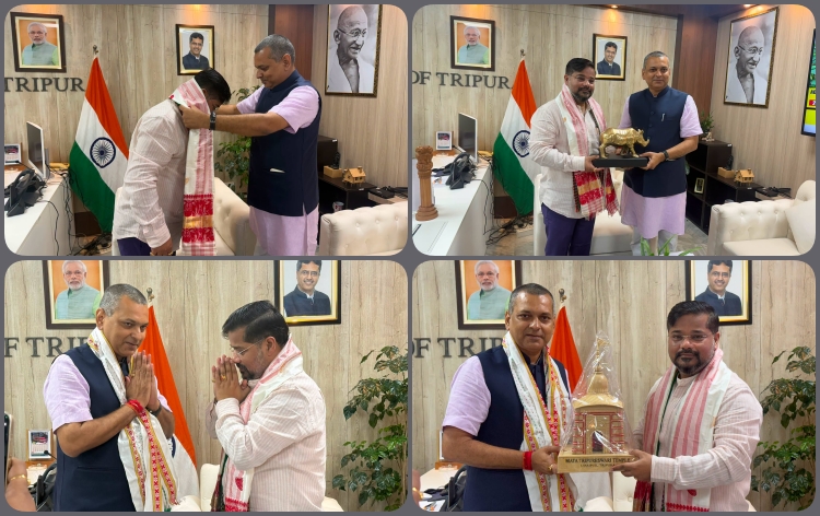 অসমৰ খাদ্য, ৰাজহুৱা বিতৰণ আৰু গ্ৰাহক পৰিক্ৰমা বিভাগৰ মন্ত্ৰী কৌশিক ৰায়ে আগৰতলাত ত্ৰিপুৰা চৰকাৰৰ খাদ্য, অসামৰিক যোগান আৰু গ্ৰাহক পৰিক্ৰমা মন্ত্ৰী সুশান্ত চৌধুৰীৰ সৈতে বৈঠকত অংশগ্ৰহণ