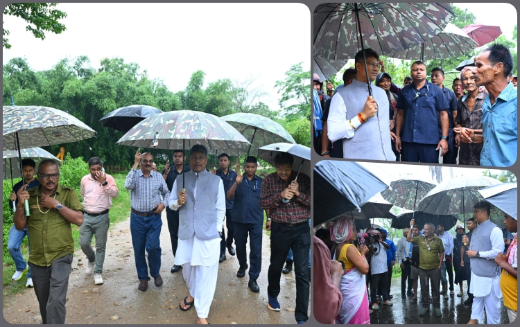 কৃষিমন্ত্রী পীযুষ হাজৰিকাই বিধায়ক মৃণাল শইকীয়াৰ সৈতে গোলাঘাট জিলাৰ খুমটাই সমষ্টিৰ বিভিন্ন অঞ্চল পৰিদৰ্শন