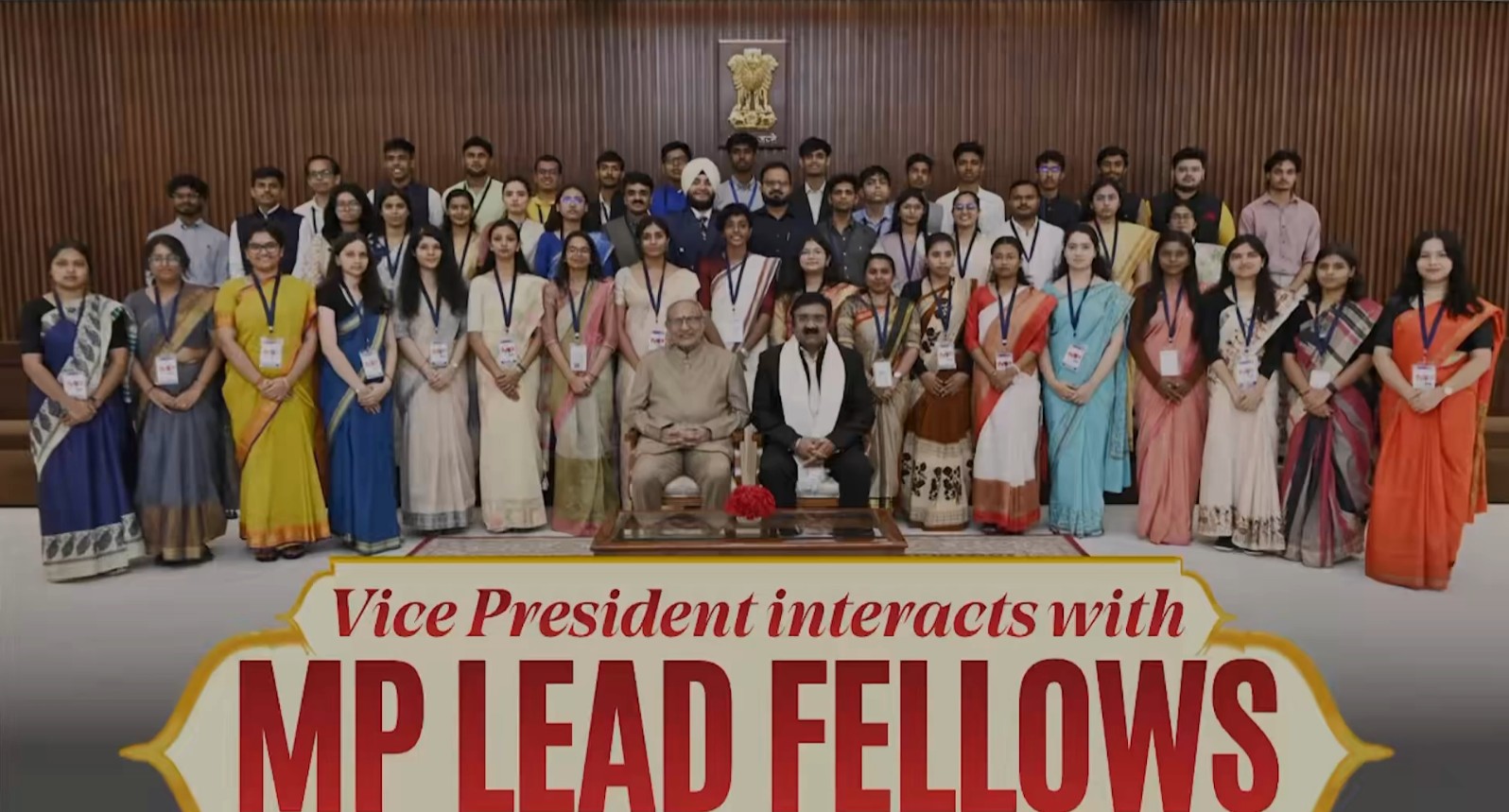 VP Radhakrishnan interacts with 40 participants of MP LEAD fellows at Uprashtrapati Bhavan