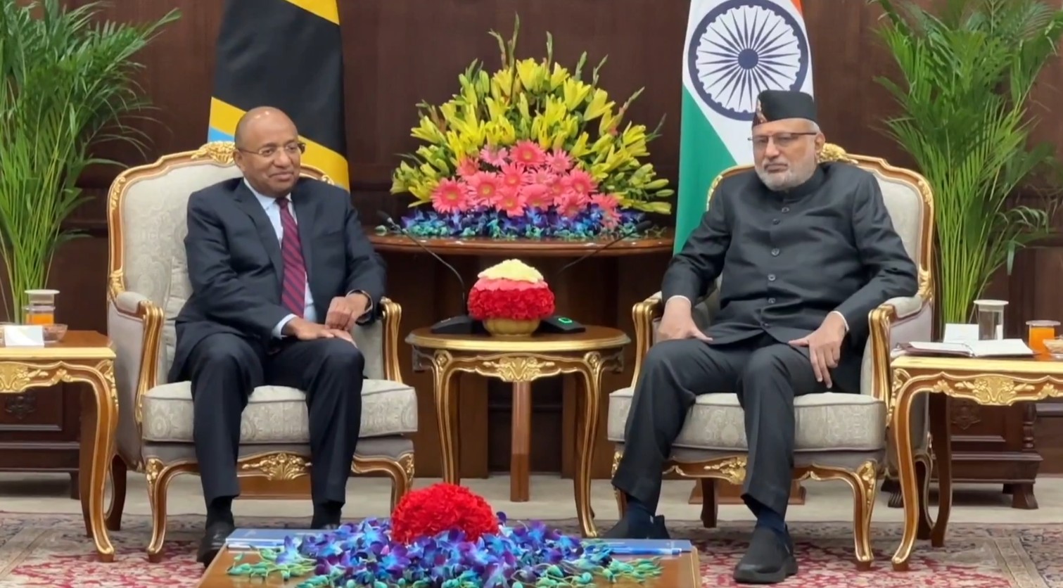 Zanzibar President Dr Hussein Ali Mwinyi meets VP Radhakrishnan in New Delhi