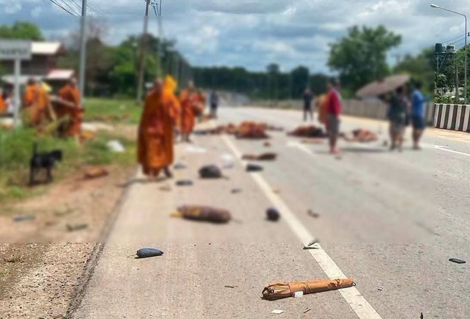 थाईलैंड: मुकदाहान प्रांत में तीर्थयात्रा पर जा रहे 9 भिक्षुओं की दुर्घटना में मृत्‍यु