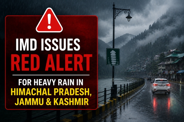 IMD Issues Red Alert for Heavy Rain in Himachal Pradesh, Jammu & Kashmir