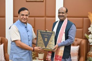 নতুন দিল্লীত লোকসভাৰ অধ্যক্ষ ওম বিৰলাক সাক্ষাৎ‍ ড° হিমন্ত বিশ্ব শর্মাৰ