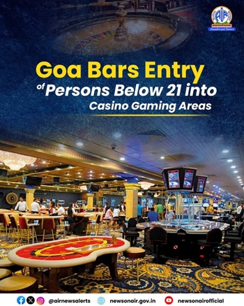 Goa govt bars entry of persons below 21 into casino gaming areas