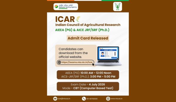 NTA releases admit cards for ICAR PG and PhD entrance exams