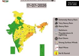IMD forecasts heavy rainfall over parts of Arunachal Pradesh, Assam, Meghalaya and Odisha today