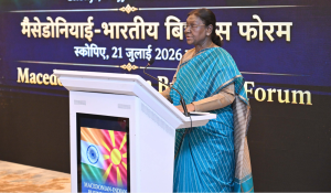 राष्‍ट्रपति द्रौपदी मुर्मु ने भारत और उत्तरी मैसेडोनिया के आर्थिक संबंधों में विस्‍तार का आह्वान किया