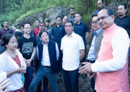 Union Ministers Shivraj Singh Chouhan & Kiren Rijiju undertake aerial survey of flood-hit areas of Arunachal Pradesh