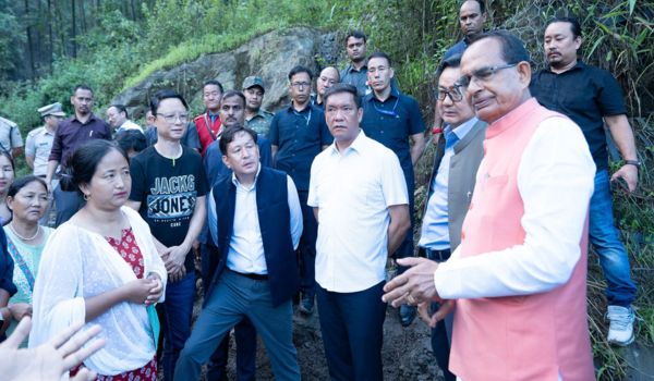 Union Ministers Shivraj Singh Chouhan & Kiren Rijiju undertake aerial survey of flood-hit areas of Arunachal Pradesh