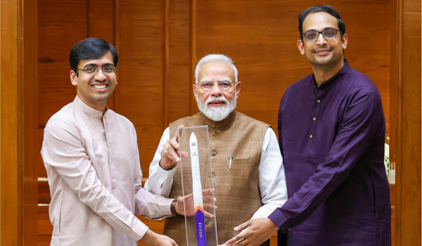 PM Modi interacts with Skyroot Aerospace founders after Vikram-1 success