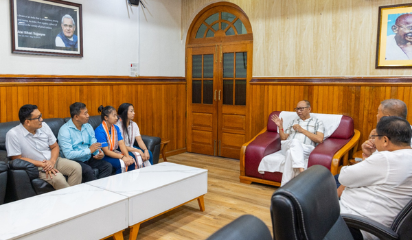 Manipur CM meets Aerobic Gymnastics Asian Championships gold medallist Ariha Pangambam