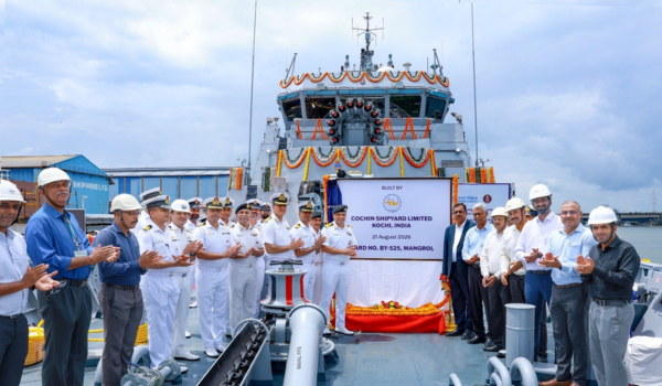 Cochin Shipyard delivers third Anti-Submarine Warfare Shallow Water Craft to Indian Navy