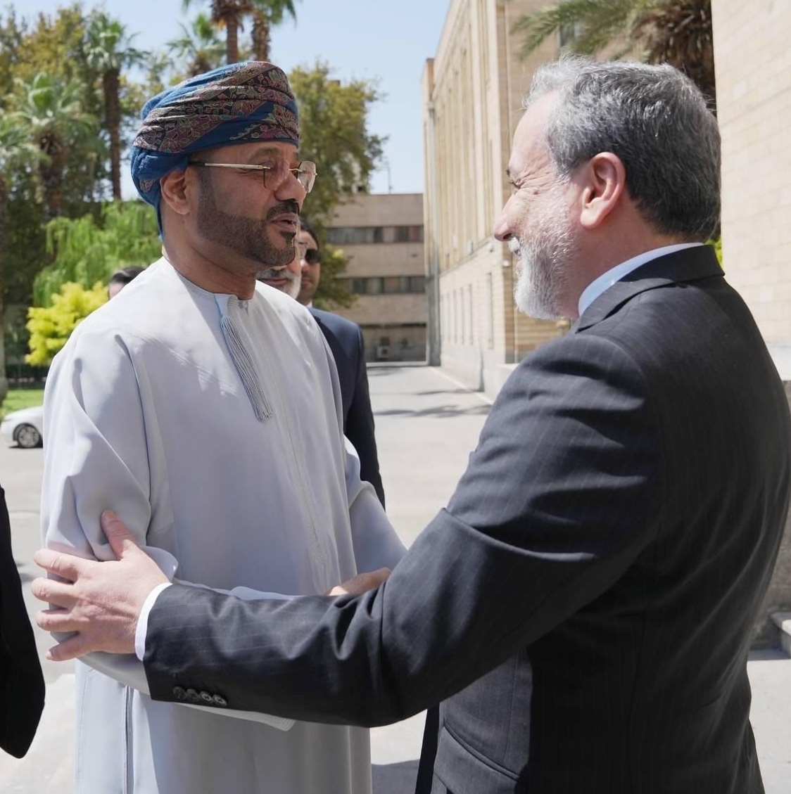 Oman’s Foreign Minister Badr al-Busaidi meets his Iranian counterpart Abbas Araghchi in Tehran 