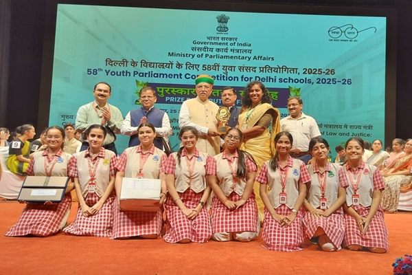 BBPS wins first prize in Youth Parliament Competition in Delhi