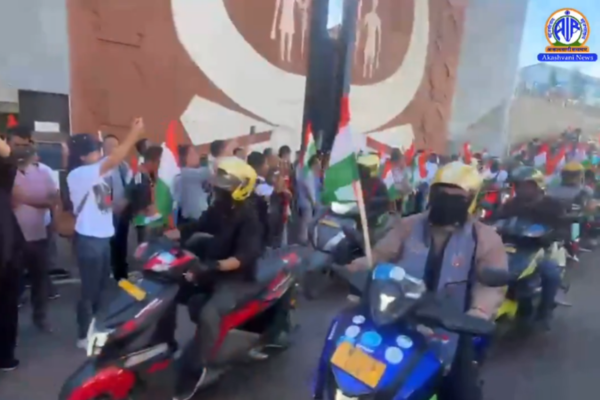 Nagaland’s Minister for Higher Education Temjen Imna Along flags off two-wheeler rally under ‘Har Ghar Tiranga’ campaign