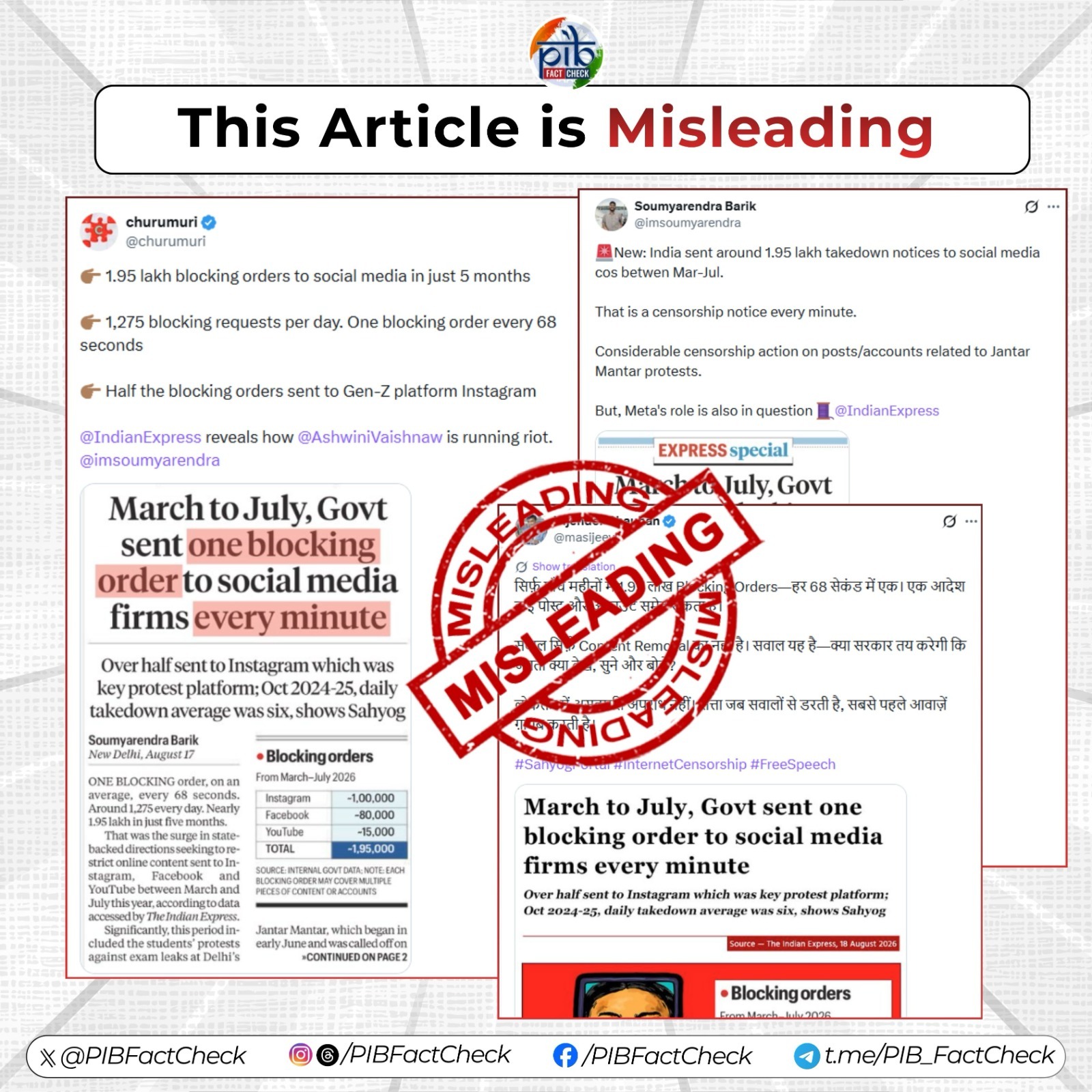 सरकार ने मेटा द्वारा सामग्री अवरोधन को स्वचालित करने संबंधी खबर का खंडन किया
