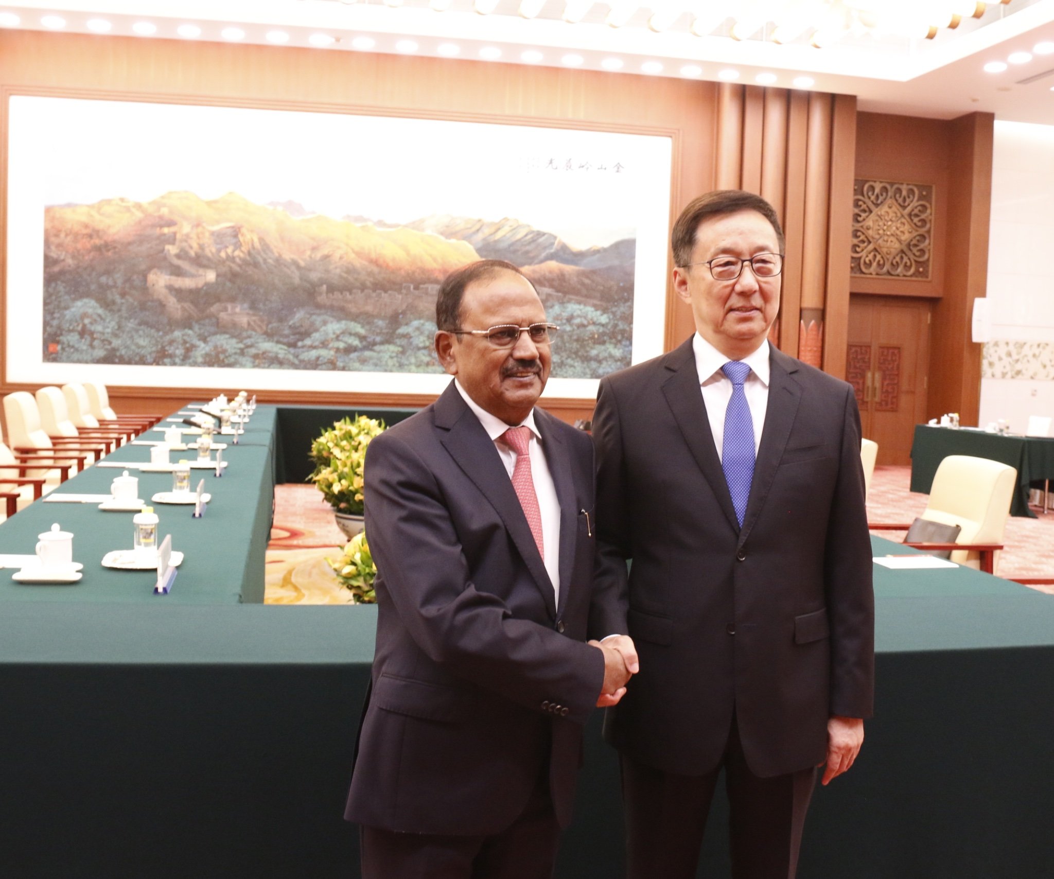 NSA Ajit Doval calls on Vice President of China, Han Zheng