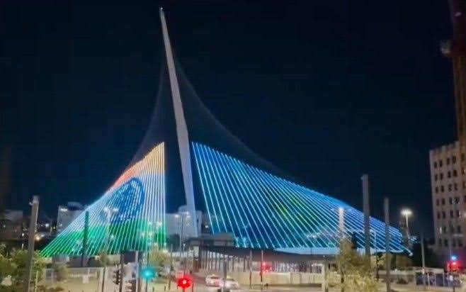 Jerusalem’s Friendship Bridge illuminated in Indian tricolour to mark 80th Independence Day