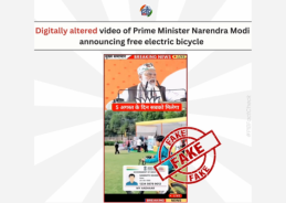 Govt debunks fake video of PM Modi announcing free electric bicycles Govt debunks fake video of PM Modi announcing free electric bicycles