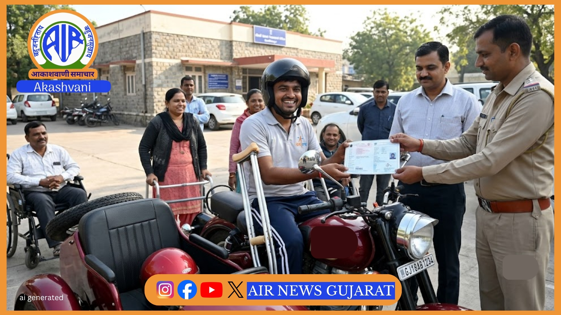 દિવ્યાંગજનો માટે રાહતના સમાચાર: ગુજરાતમાં હવે સાઇડકાર વાળી મોટર સાઇકલને મળી મંજૂરી