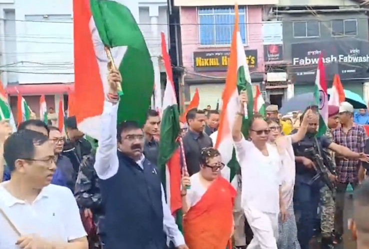 Manipur CM Yumnam Khemchand participates in Har Ghar Tiranga campaign