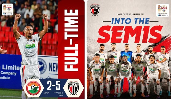 NorthEast United FC beat Shillong Lajong 5-2 to reach Durand Cup semi-finals