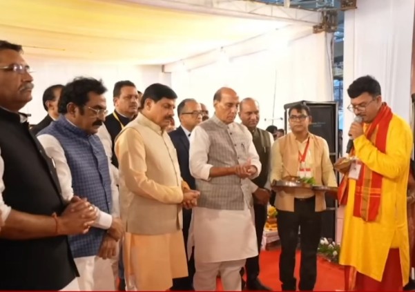 Defence Minister Rajnath Singh & Madhya Pradesh CM lay foundation stone of T-Series Tank Overhaul Project at Vehicle Factory Jabalpur