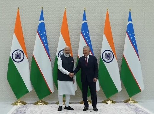 PM Modi holds bilateral talks with Uzbekistan’s President Shavkat Mirziyoyev in Tashkent