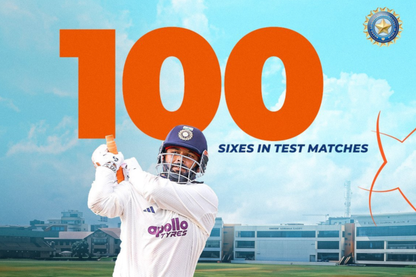 Rishabh Pant becomes first Indian & fourth in world to hit 100 sixes in Test Cricket